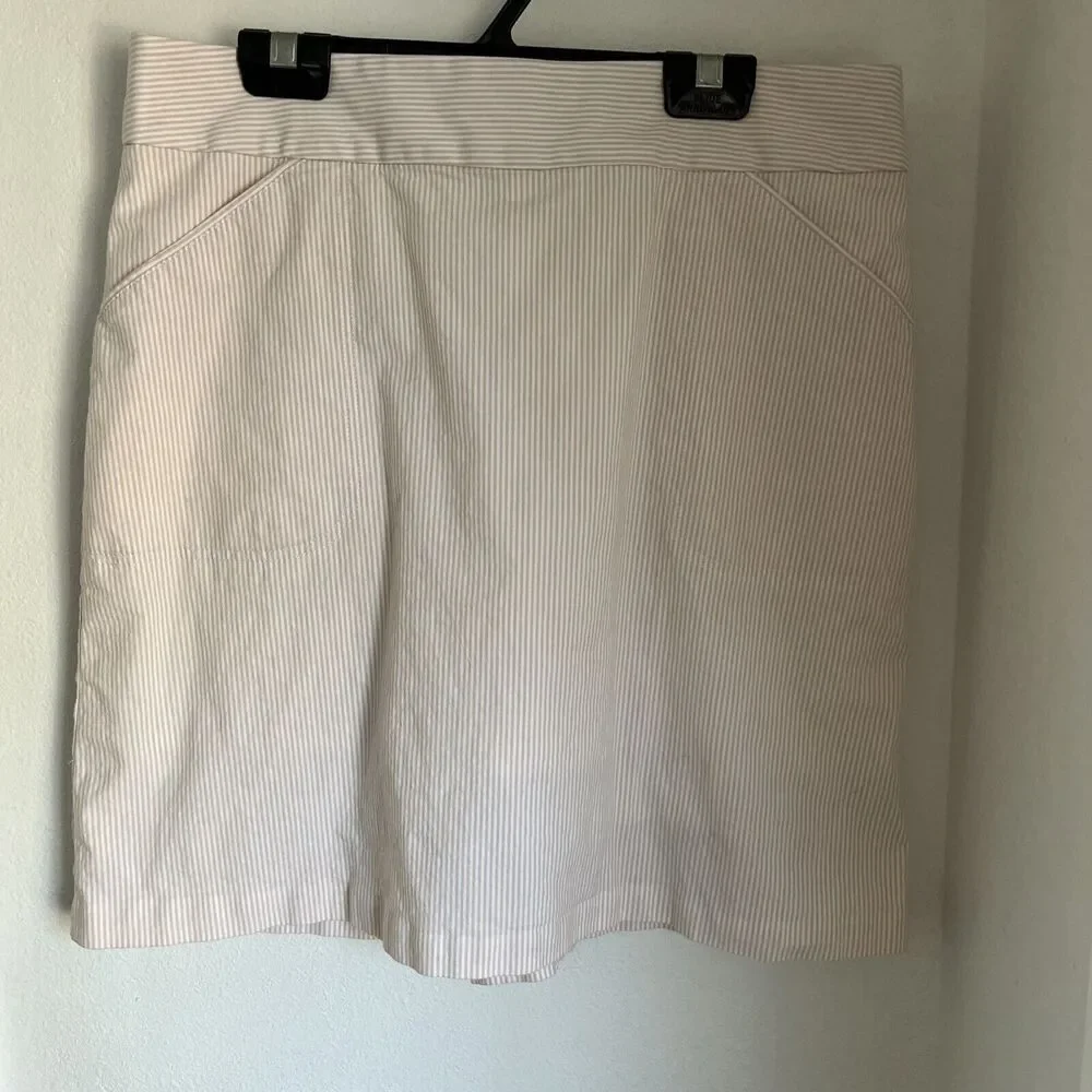 NWOT Peter Millar Golf Skort Womens Small Pink Peach Striped Retails $95 Small S - Picture 1 of 4